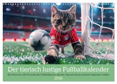 Der tierisch lustige Fußballkalender (Wandkalender 2026 DIN A3 quer), CALVENDO Monatskalender