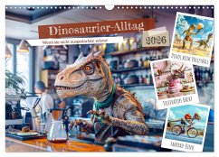 Cover Dinosaurier-Alltag - Wenn sie nicht ausgestorben wären! (Wandkalender 2026 DIN A3 quer), CALVENDO Monatskalender