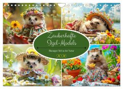 Cover Zauberhafte Igel-Models. Blumiger Stil in der Natur (Wandkalender 2026 DIN A4 quer), CALVENDO Monatskalender