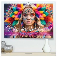 Cover Farben der Weiblichkeit - Kunstvolle KI Portraits (hochwertiger Premium Wandkalender 2026 DIN A2 quer), Kunstdruck in Hochglanz