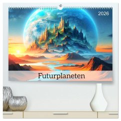 Futurplaneten (hochwertiger Premium Wandkalender 2026 DIN A2 quer), Kunstdruck in Hochglanz