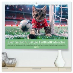 Cover Der tierisch lustige Fußballkalender (hochwertiger Premium Wandkalender 2026 DIN A2 quer), Kunstdruck in Hochglanz