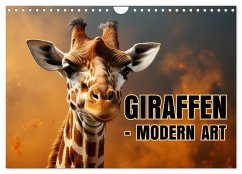 Cover GIRAFFEN - Modern Art (Wandkalender 2026 DIN A4 quer), CALVENDO Monatskalender