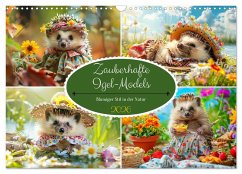 Cover Zauberhafte Igel-Models. Blumiger Stil in der Natur (Wandkalender 2026 DIN A3 quer), CALVENDO Monatskalender
