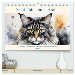 Cover Samtpfoten im Portrait (hochwertiger Premium Wandkalender 2026 DIN A2 quer), Kunstdruck in Hochglanz