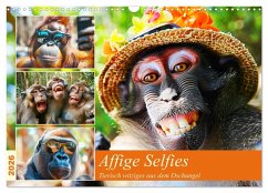 Cover Affige Selfies. Tierisch witziges aus dem Dschungel (Wandkalender 2026 DIN A3 quer), CALVENDO Monatskalender