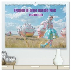 Figuren in einer bunten Welt - Im Anime-Stil (hochwertiger Premium Wandkalender 2026 DIN A2 quer), Kunstdruck in Hochglanz