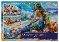 Meerjungfrauen. Zauberhafte Nixen-Paintings (Tischkalender 2026 DIN A5 quer), CALVENDO Monatskalender