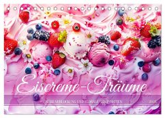 Cover Eiscreme-Träume - Süße Verlockung und florale Schönheiten (Tischkalender 2026 DIN A5 quer), CALVENDO Monatskalender