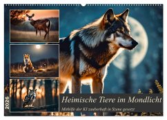 Cover Heimische Tiere im Mondlicht (Wandkalender 2026 DIN A2 quer), CALVENDO Monatskalender