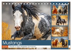 Cover Mustangs. Pferde in ihrer wildesten Schönheit (Tischkalender 2026 DIN A5 quer), CALVENDO Monatskalender