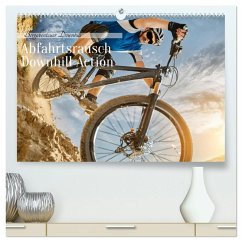 Abfahrtsrausch Downhill Aktion (hochwertiger Premium Wandkalender 2026 DIN A2 quer), Kunstdruck in Hochglanz