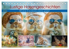 Cover Lustige Hasengeschichten (Tischkalender 2026 DIN A5 quer), CALVENDO Monatskalender
