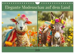 Cover Elegante Modenschau auf dem Land. Bauernhoftiere als Fashion-Ikonen (Wandkalender 2026 DIN A4 quer), CALVENDO Monatskalender
