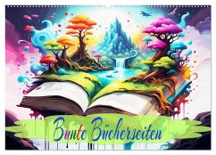 Bunte Bücherseiten (Wandkalender 2026 DIN A2 quer), CALVENDO Monatskalender