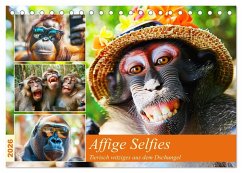 Cover Affige Selfies. Tierisch witziges aus dem Dschungel (Tischkalender 2026 DIN A5 quer), CALVENDO Monatskalender