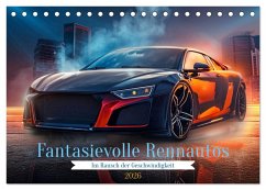 Fantasievolle Rennautos - Im Rausch der Geschwindigkeit (Tischkalender 2026 DIN A5 quer), CALVENDO Monatskalender