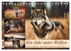 Cover Ein Jahr unter Wölfen (Tischkalender 2026 DIN A5 quer), CALVENDO Monatskalender