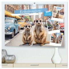 Erdmännchen in New York City (hochwertiger Premium Wandkalender 2026 DIN A2 quer), Kunstdruck in Hochglanz