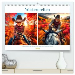 Cover Westernreiten - Jahreszeiten im Sattel (hochwertiger Premium Wandkalender 2026 DIN A2 quer), Kunstdruck in Hochglanz