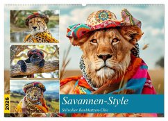 Cover Savannen-Style. Stilvoller Raubkatzen-Chic (Wandkalender 2026 DIN A2 quer), CALVENDO Monatskalender