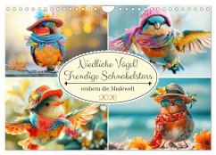 Niedliche Vögel! Trendige Schnabelstars erobern die Modewelt (Wandkalender 2026 DIN A4 quer), CALVENDO Monatskalender