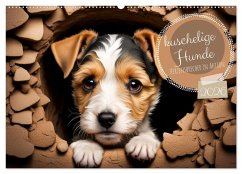 Cover Kuschelige Hunde - kleine Herzensbrecher in Aktion (Wandkalender 2026 DIN A2 quer), CALVENDO Monatskalender
