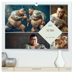 Sumo - Japans schwere Ringer (hochwertiger Premium Wandkalender 2026 DIN A2 quer), Kunstdruck in Hochglanz