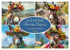 Esel mit Hut! Blumige Eleganz für ein modisches Märchen (Tischkalender 2026 DIN A5 quer), CALVENDO Monatskalender Esel mit Hut! Blumige Eleganz für ein modisches Märchen (Tischkalender 2026 DIN A5 quer), CALVENDO Monatskalender