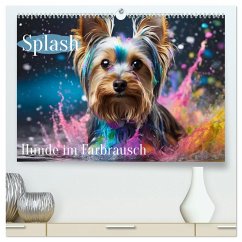 Cover Splash - Hunde im Farbrausch (hochwertiger Premium Wandkalender 2026 DIN A2 quer), Kunstdruck in Hochglanz