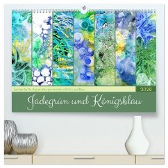 Jadegrün und Königsblau - Zauberhafte Aquarellexperimente in Grün und Blau (hochwertiger Premium Wandkalender 2026 DIN A2 quer), Kunstdruck in Hochglanz