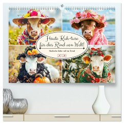 Haute Kuh-ture für das Rind von Welt! Modische Kühe voll im Trend (hochwertiger Premium Wandkalender 2026 DIN A2 quer), Kunstdruck in Hochglanz