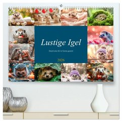 Lustige Igel (hochwertiger Premium Wandkalender 2026 DIN A2 quer), Kunstdruck in Hochglanz Lustige Igel (hochwertiger Premium Wandkalender 2026 DIN A2 quer), Kunstdruck in Hochglanz