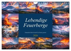 Cover Lebendige Feuerberge - Fantastisch durch eine KI in Szene gesetzt (Wandkalender 2026 DIN A4 quer), CALVENDO Monatskalender