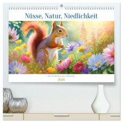 Der Eichhörnchen-Kalender (hochwertiger Premium Wandkalender 2026 DIN A2 quer), Kunstdruck in Hochglanz