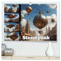 Steampunk - fantastische Fluggeräte (hochwertiger Premium Wandkalender 2026 DIN A2 quer), Kunstdruck in Hochglanz