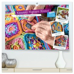 Cover Granny Square Kunst - Ein Jahr voller kreativer Häkelideen (hochwertiger Premium Wandkalender 2026 DIN A2 quer), Kunstdruck in Hochglanz