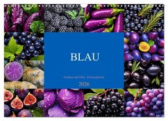 Cover BLAU - Gemüse und Obst - Farbexplosion (Wandkalender 2026 DIN A3 quer), CALVENDO Monatskalender