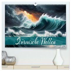 Stürmische Wellen (hochwertiger Premium Wandkalender 2026 DIN A2 quer), Kunstdruck in Hochglanz Stürmische Wellen (hochwertiger Premium Wandkalender 2026 DIN A2 quer), Kunstdruck in Hochglanz