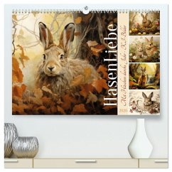 Hasenliebe (hochwertiger Premium Wandkalender 2026 DIN A2 quer), Kunstdruck in Hochglanz Hasenliebe (hochwertiger Premium Wandkalender 2026 DIN A2 quer), Kunstdruck in Hochglanz