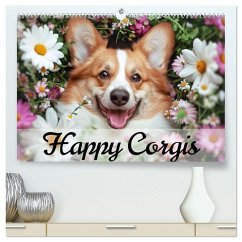 Cover Happy Corgis (hochwertiger Premium Wandkalender 2026 DIN A2 quer), Kunstdruck in Hochglanz