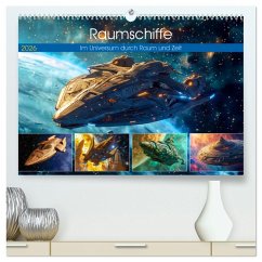 Cover Raumschiffe - Im Universum durch Raum und Zeit (hochwertiger Premium Wandkalender 2026 DIN A2 quer), Kunstdruck in Hochglanz