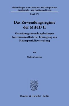 Cover Das Zuwendungsregime der MiFID II