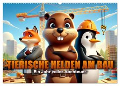 Cover Tierische Helden am Bau: Ein Jahr voller Abenteuer (Wandkalender 2026 DIN A2 quer), CALVENDO Monatskalender