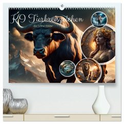 Cover KI Tierkreiszeichen (hochwertiger Premium Wandkalender 2026 DIN A2 quer), Kunstdruck in Hochglanz