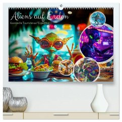 Aliens auf Erden - Kosmische Touristen auf Expedition (hochwertiger Premium Wandkalender 2026 DIN A2 quer), Kunstdruck in Hochglanz