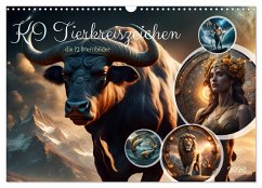 Cover KI Tierkreiszeichen (Wandkalender 2026 DIN A3 quer), CALVENDO Monatskalender
