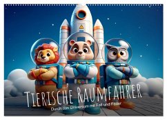 Cover Tierische Raumfahrer: Durch das Universum mit Fell und Feder (Wandkalender 2026 DIN A2 quer), CALVENDO Monatskalender