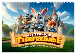 Cover Ritterliche Tierfreunde: Ein Jahr voller Spannung und Humor (Wandkalender 2026 DIN A3 quer), CALVENDO Monatskalender