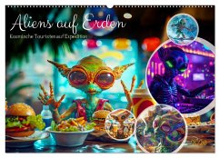 Aliens auf Erden - Kosmische Touristen auf Expedition (Wandkalender 2026 DIN A2 quer), CALVENDO Monatskalender